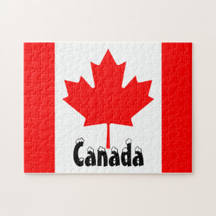 Vlag van Canada Canadese Kleuren Rood Wit Esdoornb Legpuzzel