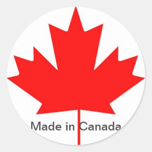 Vlag van Canada, gemaakt in Canada Ronde Sticker