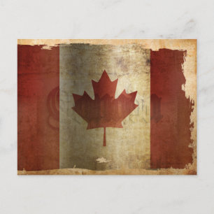 Vlag van Canada/Grunge Briefkaart