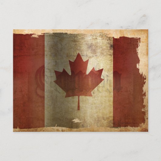 Vlag van Canada/Grunge Briefkaart (Voorkant)
