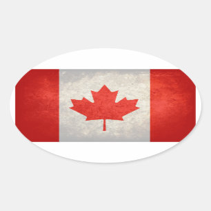 Vlag van Canada Ovale Sticker
