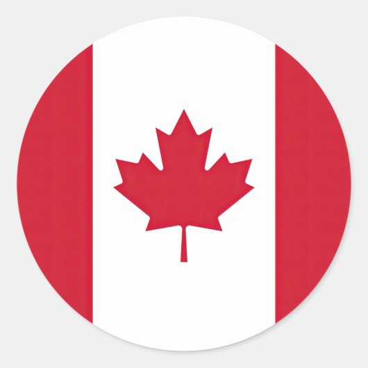 Vlag van Canada Ronde Sticker (Voorkant)