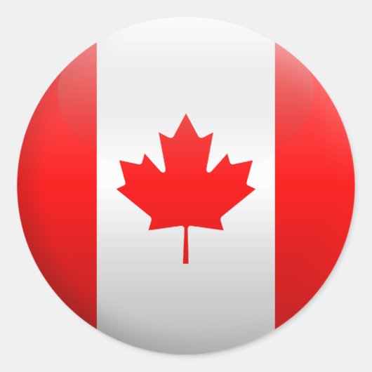 Vlag van Canada Ronde Sticker (Voorkant)