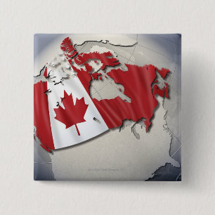 Vlag van Canada Vierkante Button 5,1 Cm