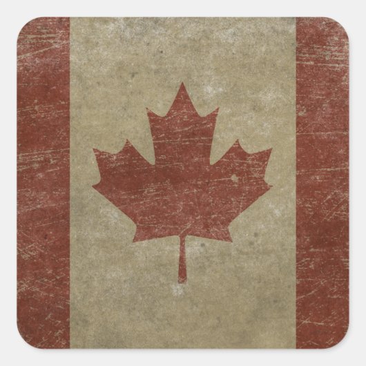vlag van Canada Vierkante Sticker (Voorkant)