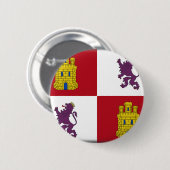 Vlag van Castilla y Leon (Spanje) Ronde Button 5,7 Cm (Voorkant /achterkant)