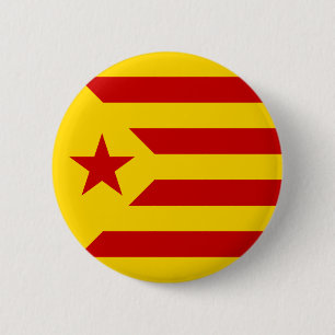 Vlag van Catalonië Red Starred Ronde Button 5,7 Cm