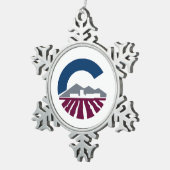 Vlag van Chandler, Arizona Tin Sneeuwvlok Ornament (Rechts)