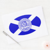 Vlag van Charlotte, NC Ovale Sticker (Envelop)