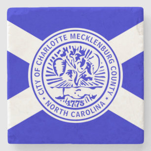 Vlag van Charlotte, North Carolina Stenen Onderzetter