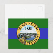 Vlag van Chattanooga, Tennessee Briefkaart (Voorkant / Achterkant)