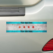  vlag van Chicago Bumpersticker (Op auto)