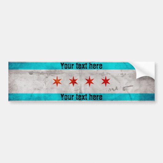  vlag van Chicago Bumpersticker (Voorkant)