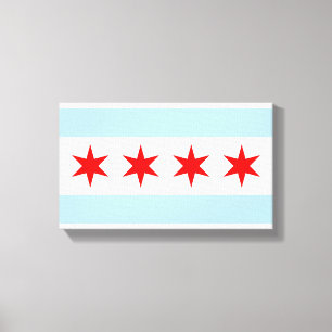 Vlag van Chicago Canvas Afdruk