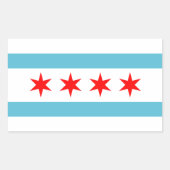 vlag van Chicago City Rechthoekige Sticker (Voorkant)