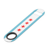vlag van Chicago City Speed Flessenopener (Achterkant Gekanteld)