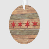 Vlag van Chicago hout Ornament (voorkant)