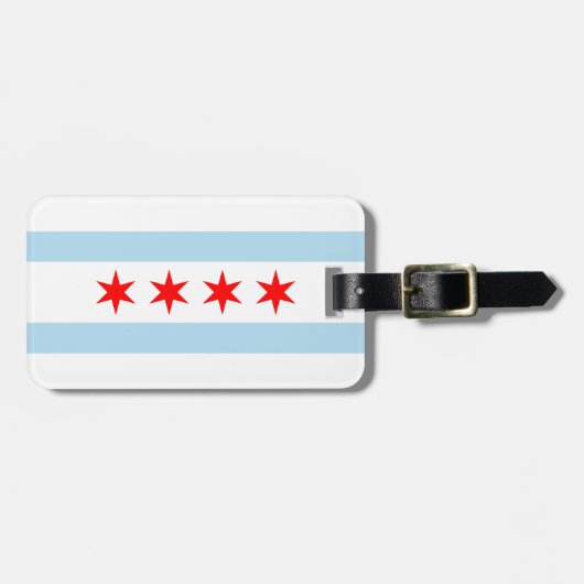 Vlag van Chicago, Illinois Bagagelabel (Voorkant horizontaal)