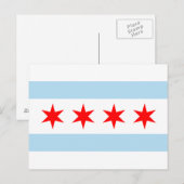 Vlag van Chicago, Illinois Briefkaart (Voorkant / Achterkant)