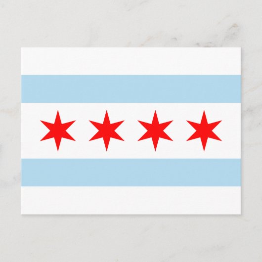 Vlag van Chicago, Illinois Briefkaart (Voorkant)