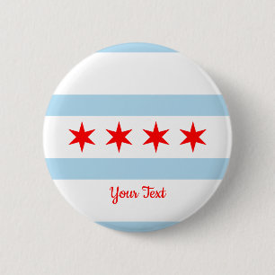 Vlag van Chicago, Illinois Button