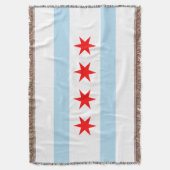 Vlag van Chicago, Illinois Deken (Voorkant Verticaal)