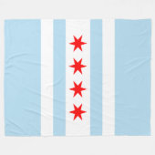 Vlag van Chicago, Illinois Fleece Deken (Voorkant (Horizontaal))