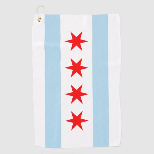 Vlag van Chicago, Illinois Golfhanddoek (Voorkant)