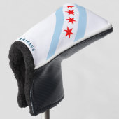 Vlag van Chicago, Illinois Golfheadcover (3/4 voorkant)