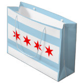 Vlag van Chicago, Illinois Groot Cadeauzakje (Voorkant Gekanteld)