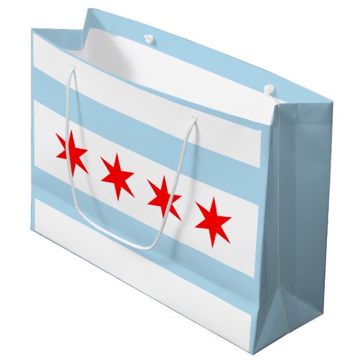 Vlag van Chicago, Illinois Groot Cadeauzakje (Voorkant Gekanteld)
