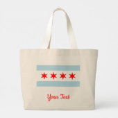 Vlag van Chicago, Illinois Grote Tote Bag (Achterkant)