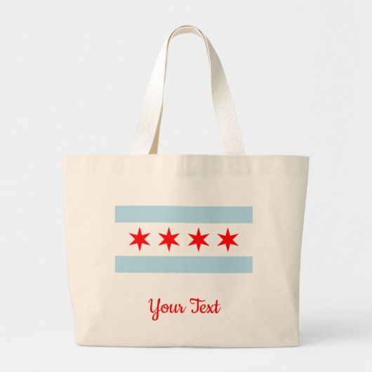 Vlag van Chicago, Illinois Grote Tote Bag (Voorkant)