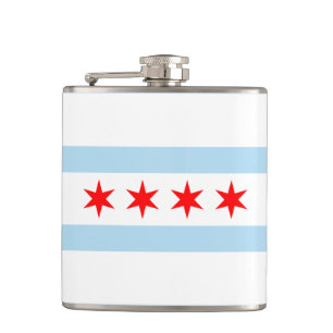 Vlag van Chicago, Illinois Hip Flask Heupfles
