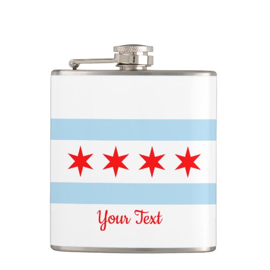 Vlag van Chicago, Illinois Hip Flask Heupfles (Voorkant)