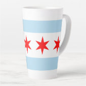 Vlag van Chicago, Illinois Latte Mok (Rechterhoek)