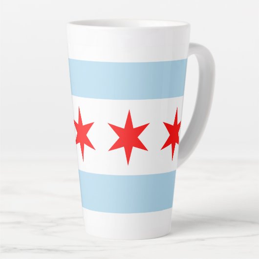 Vlag van Chicago, Illinois Latte Mok (Rechterhoek)