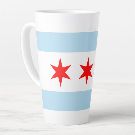Vlag van Chicago, Illinois Latte Mok (Linkerhoek)