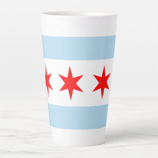 Vlag van Chicago, Illinois Latte Mok (Voorkant)