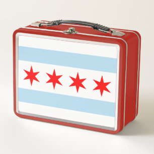Vlag van Chicago, Illinois Metalen Lunchbox