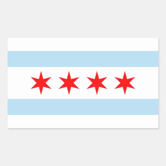 Vlag van Chicago, Illinois Rectangular Sticker (Voorkant)