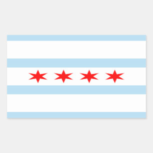 Vlag van Chicago, Illinois Rectangular Sticker