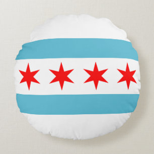 vlag van Chicago (Illinois) Rond Kussen