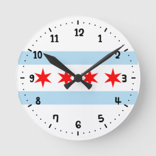 Vlag van Chicago, Illinois Ronde Klok
