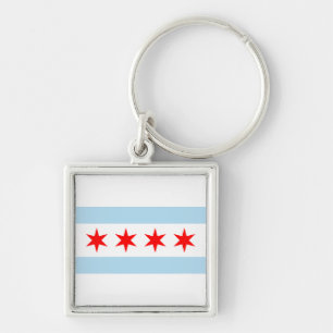 Vlag van Chicago, Illinois Sleutelhanger