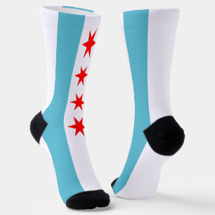 vlag van Chicago (Illinois) Sokken
