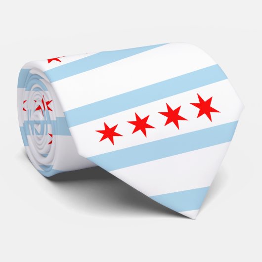 Vlag van Chicago, Illinois Stropdas (Opgerold)