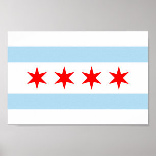 Vlag van Chicago Poster