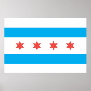 vlag van Chicago Poster