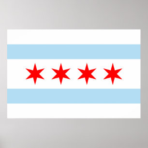 Vlag van Chicago Print
